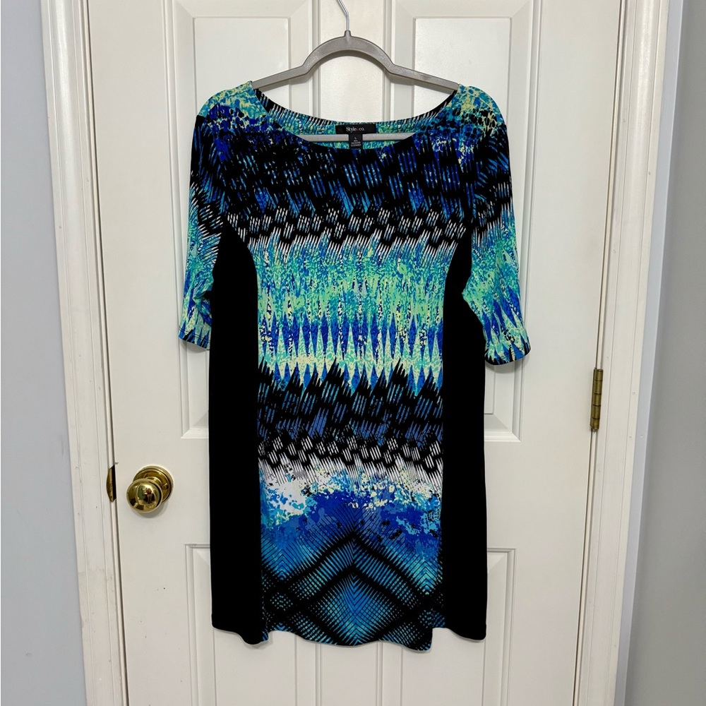 Stylish Blue and Black Women's Dress
